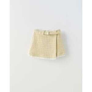 Zara Yellow TEXTURED SKORT Girls‎ size 6